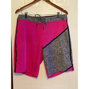 American Eagle Pink & Black Swimsuit Trunks Size Medium